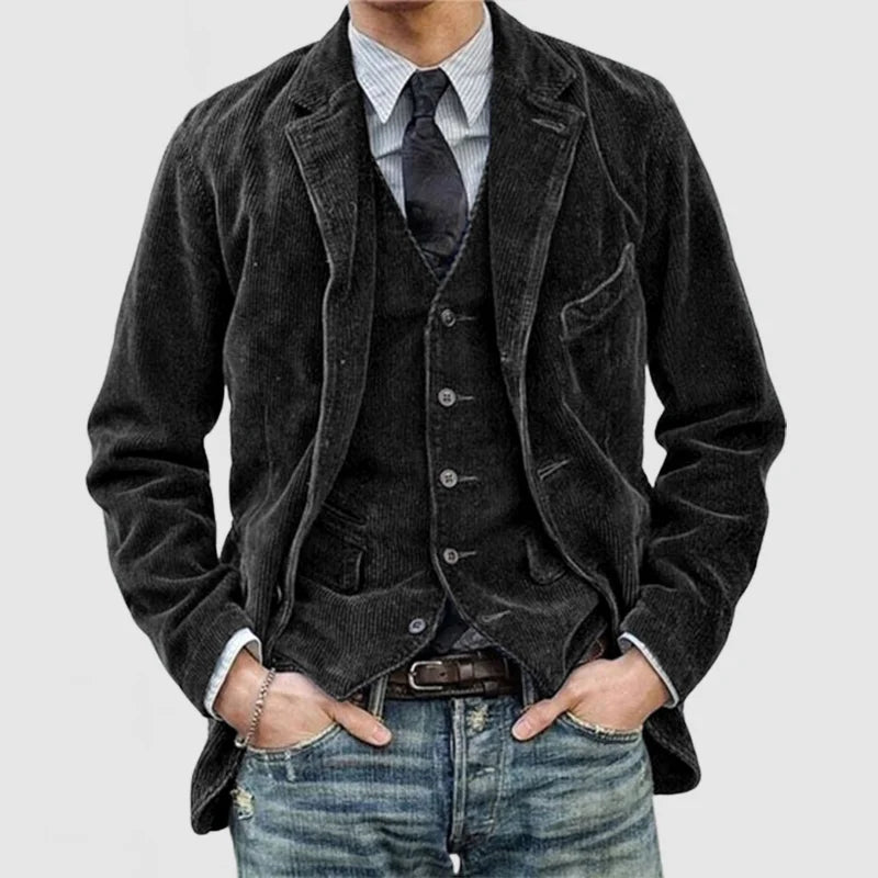 Moseholt | Vintage kordfløyelsjakke og vest for menn