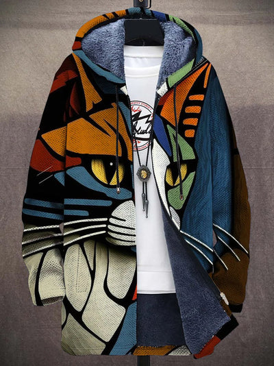 Selara | Fleecegevoerd vest med katteprint